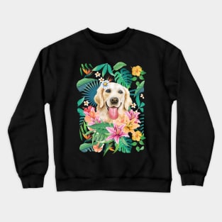 Tropical Golden Retriever 7 Crewneck Sweatshirt